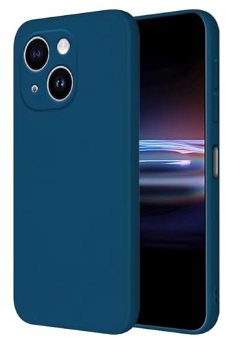 HONLEN Hülle für Smartphone, Compatible with iPhone 15 Schutzhülle Case, (6.1" Inches) Liquid TPU Silicone Handyhülle mit Fallschutz Silikon Cover Saphirblau von HONLEN