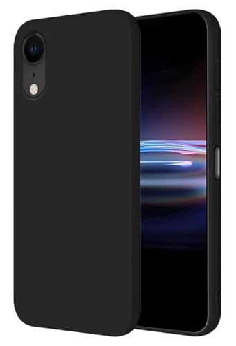 HONLEN Hülle für iPhone XR Schutzhülle Case, (6.1" Inches) Liquid TPU Silicone Handyhülle mit Fallschutz Silikon Cover Schwarz von HONLEN