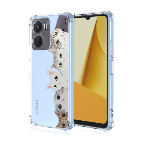 HONLEN Hülle für vivo Y16 Case, (6.51" Inches) Transparent Farbverlauf Design TPU Silicone Handyhülle, Verstärkung mit Vier Ecken Cover - Kat 3 von HONLEN