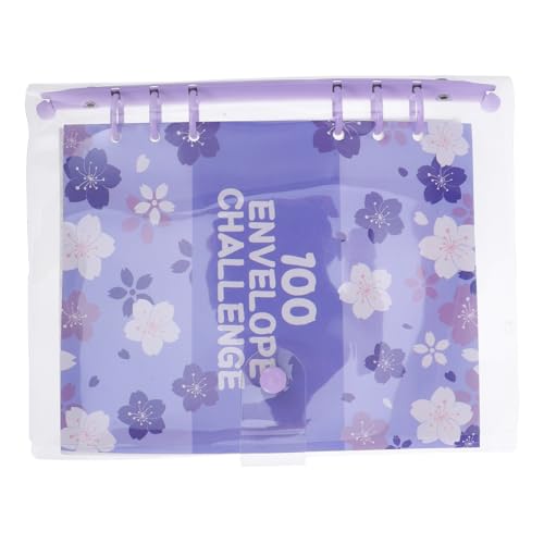 HONMEET 100 Sparbuch geld sparen Umschlag-Challenge-Ordner durchsichtige Ordnertaschen Geldbinder zum Sparen von Bargeld Budget Binderbuch transparente Taschenärmel Dowling-Papier Violett von HONMEET