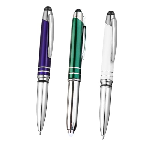 HONMEET Eingabestifte Für Tablets 3 Stück Touch Kugelschreiber Kugelschreiber Metallstifte Taschenlampenstift Kugelschreiber Büro Schreibwaren Beleuchtete Spitze Schilderstifte Stift Mit Licht von HONMEET