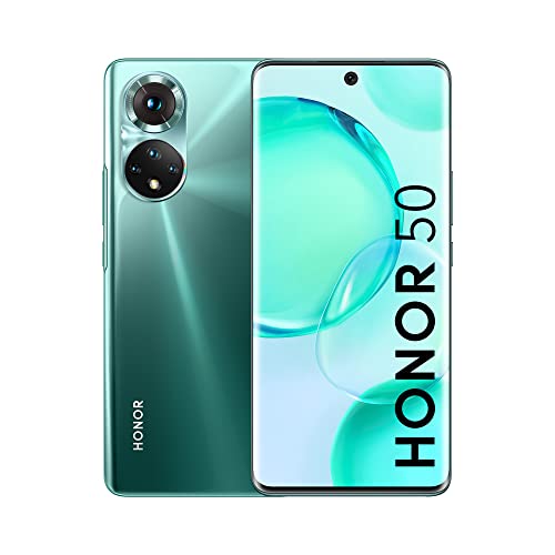 HONOR 50 Smartphone 5G, Mobiltelefon ohne Simlock mit 6+128 GB und 108-MP-Kamera, Dual-SIM Handy, Abgerundetem 6,57-Zoll-Bildschirm mit 120 Hz und Android 11, Globale Version Emerald Green von HONOR
