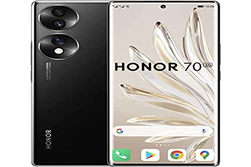 HONOR 70 Smartphones 5G, 8+128 GB, gebogenes OLED-Display 6,67 Zoll 120 Hz, Dreifachkamera 54 MP Rückkamera mit Android 12, 4800 mAh Akku + 66 W, Midnight Black von HONOR