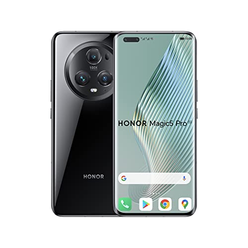HONOR Smartphone Magic5 Pro 5G, 12 + 512 GB, Snapdragon 8 Gen 2, Display von 17,3 cm (6,81 Zoll) mit 120 Hz HDR Quad Curved, KI-Dreifachkamera mit 50 MP, riesiger 5100-mAh-Akku, Dual-SIM, Android 13, Schwarz HONOR Smartphone Magic5 Pro 5G, 12 + 512 GB, Snapdragon 8 Gen 2, Display von 17,3 cm (6,81 Zoll) mit 120 Hz HDR Quad Curved, KI-Dreifachkamera mit 50 MP, riesiger 5100-mAh-Akku, Dual-SIM, Android 13, Schwarz von HONOR