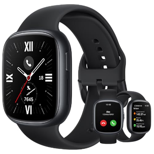 HONOR Watch 4 Smartwatch, 1,75 Zoll AMOLED Elegantes Design 60 Hz 5 ATM 451 mAh Akku 14 Tage Nutzungsdauer Bluetooth Anruf 4 GB ROM Schwarz von HONOR