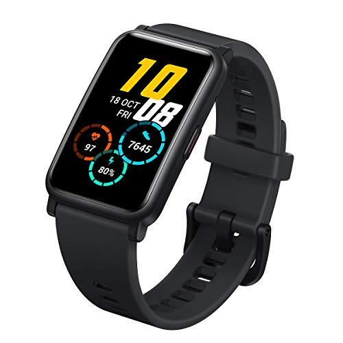 HONOR Watch ES - Gesundheits und Fitness Smartwatch, 1,64-Zoll-AMOLED-Display mit 95 Trainingsmodi, Schrittzählern, Schlafmonitor, 5ATM-Aktivitätsarmband Andriod iOS (Meteoriten Schwarz) von HONOR