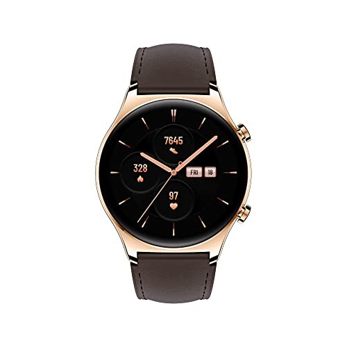 HONOR Watch GS 3, SmartWatch mit 1,43" AMOLED Touchscreen, Fitness Watch mit Herzfrequenzmesser, Schlaf- und Blutsauerstoff-Überwachung für Android, GPS, 14 Tage Akkulaufzeit, Classic Gold von HONOR