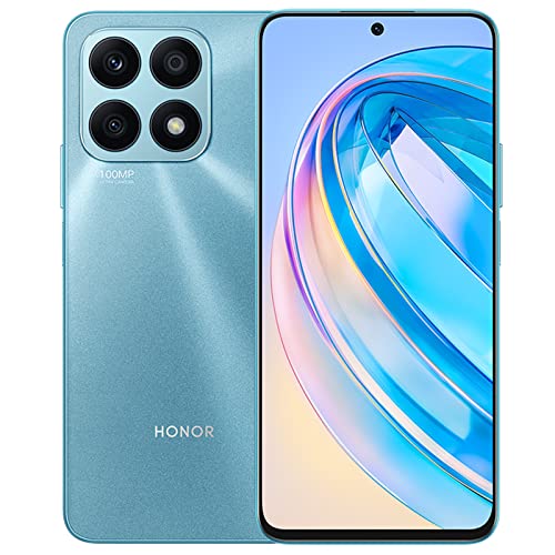 HONOR X8a 4G Smartphone, 6 GB, 128 GB, randloses Display, 16,7 cm (6,7 Zoll), Dreifachkamera, 100 MP, 4500 mAh Akku, Supercharge-Ladegerät, MediaTek Helio G88, Android 12 NFC, Cyan von HONOR