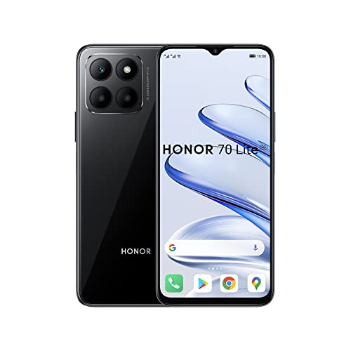 Honor 70 Lite, Smartphone 5G, 4GB+128GB, 6.5" 90Hz FullView Display, 5000mAh, Android 12, Dual SIM, Mitternachtsschwarz von HONOR