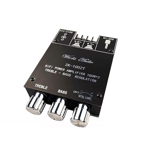 HOOCI Bluetooth 5.0 100 W + 100 W Ton TPA3116D2 Class D HiFi Stereo Audio Digital Power Amplifier Board Heimkino Equalizer Amp (Color : ZK-502MT) von HOOCI