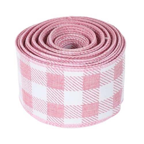 HOODANCOS 1 Rolle Schneiden Geschenkband Bänder zum Verpacken Verpackung dekorativ Party kariert DIY liefert Bänder für Handwerk Schneidbares Bastelband Paketband Eisen Rosa von HOODANCOS