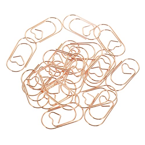 HOODANCOS 1 Satz Büroklammer Farbpapierclips Küchenbindeklammern Dokumentieren Planke Karten Clip Papierklemmen Befestigungsclips Für Dokumente Dateiclips Metall Rose Gold 20 Stück von HOODANCOS