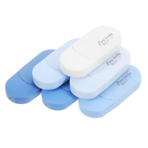 HOODANCOS 1 Satz Korrekturband bürobedarf schreibwaren set Schule Klebeband Planke Korrektor Mini Jumbo Tinte Masse ausweißen weiß, süß Korrekturstift süßes Weiß Band weiß aus Plastik Blue von HOODANCOS
