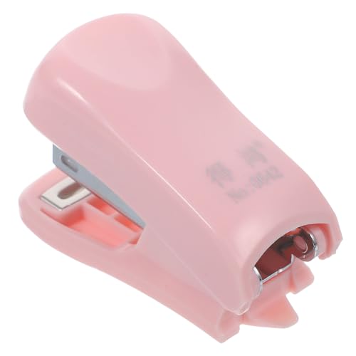 HOODANCOS 1 Satz Mini-hefter Kompakt Bürobedarf Reisenheime Bürowefter Mini-heftgerät-set Kleiner Hefter Mini Handhefter Schwerer Duty Desktop-hefter Hochleistungs-bürohefter Rosa Kunststoff von HOODANCOS