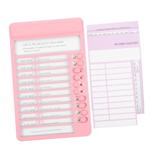 HOODANCOS 1 Satz Selbstdisziplin-Checker Klassenzimmer Aufgaben Vorstand Checkliste -Diagramm Teilnahme Planke täglich Kinderpreise für Belohnungen Planungsliste Plastik Rosa von HOODANCOS