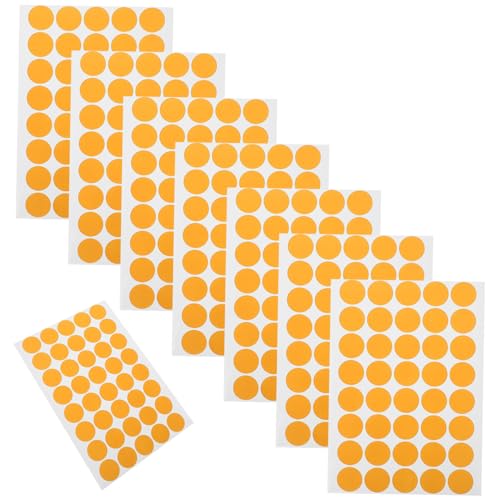 HOODANCOS 10 Blatt Farbige Tag -aufkleber Etiketten Runden Punkt Kleine Runde Aufkleber Runde Farbaufkleber Farbkreisaufkleber Aufkleber Zur Farbsortierung Farbdot -aufkleber Orange Papier von HOODANCOS