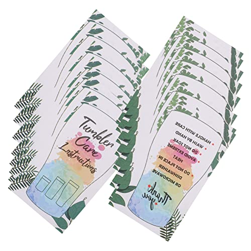 HOODANCOS 100 Blatt Glaspflegekarte Becher Party Tasse Pflegekarten Erinnerung Anweisungen Tumbler-Pflegeanleitungskarten Aufkleber mit Pflegehinweisen für Tassen Papier von HOODANCOS