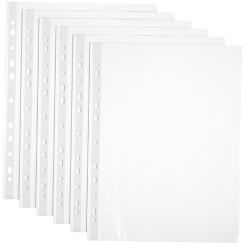 HOODANCOS 100 Stück Blatt Aktenhalter durchsichtig Ärmel Bindemittel Beschützer Ordner Zeitschriftenschutz Transparente Kunststoffhüllen von Binder Plastikpapierhüllen pp von HOODANCOS
