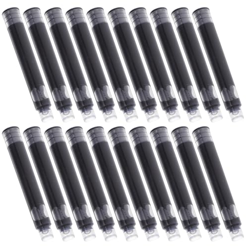 HOODANCOS 100 Stück Nachfülltinte für Füllfederhalter wieder auffüllbar Nachfüllungen Weiß Schreibstift-Tintennachfüllung Austausch der Füllfederhaltertinte Plastik Black von HOODANCOS