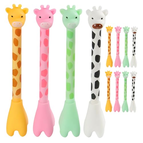 HOODANCOS 12 Stück Giraffen-Kugelschreiber süße Kugelschreiber Stifte geformt Schreibwaren Giraffen- Cartoon-Tier-Stift Studenten Gelstift Schreibzubehör für Schüler süßer Gelstift pp von HOODANCOS