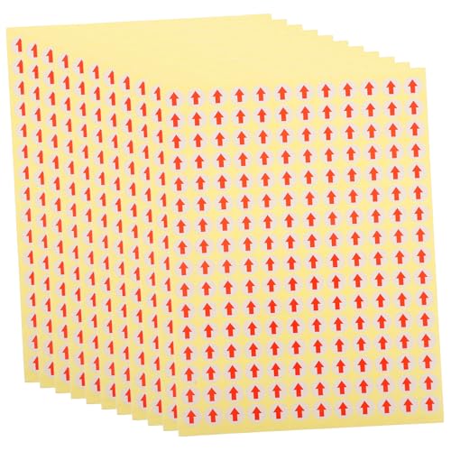 HOODANCOS 15 Blatt Kleines Pfeiletikett -aufkleber Selbstklebendes Hinweisschild Kleine Aufkleber Kupferplattenaufkleber Rot von HOODANCOS