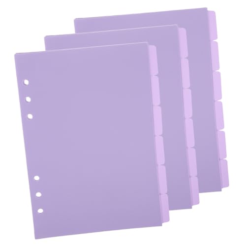 HOODANCOS 18 Stück Ordner-Trennseiten Seitenteiler Notizbuch-Trennseiten Ordnerteiler aus Kunststoff Indexteiler aus Kunststoff Mini -Binder -Teiler Lesezeichenteiler Ordnerseiten pp Violett von HOODANCOS
