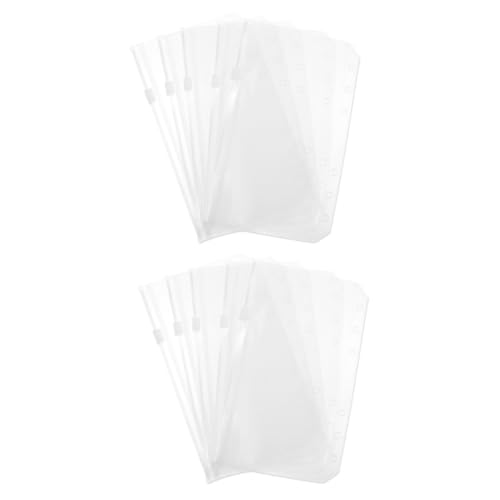 HOODANCOS 2 Sätze Pvc-tasche Mit Reißverschluss Notizbuch Binder Aufbewahrungsbeutel Für Lose Blätter A5 Aktentaschen Für Lose Blätter Bindetascheneinlage Weiß 15 Stücke * 2 von HOODANCOS