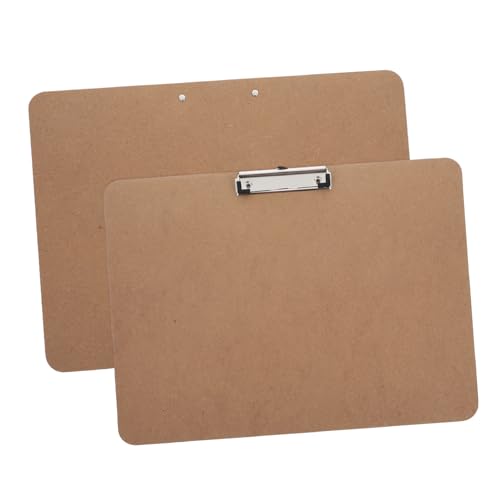 HOODANCOS 2 Stück Gürtelclip-schreibblock Bauklemmbrett Mit Aufbewahrung Zwischenablage Zeichnen Zwischenablage Horizontal Architekturzubehör Klemmbrett-clip Light Brown Mdf Und Edelstahl von HOODANCOS