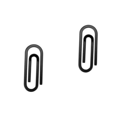 HOODANCOS 2 Stück Metallkartenclip Schlüssel Papierclips für Dokumentclips Bobby Dekorative Papierklamme Büroklammer Bürobedarf Metall -Büroklamme Rostfreier Stahl Black von HOODANCOS