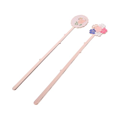 HOODANCOS 2 Stück -lesezeichen Für Lesezeichen Aus Stahl Lesezeichen Kreativ Instrumenten-lesezeichen Lesen Von Seitenmarkierungen Lesezeichen Liefert Metall Rosa von HOODANCOS