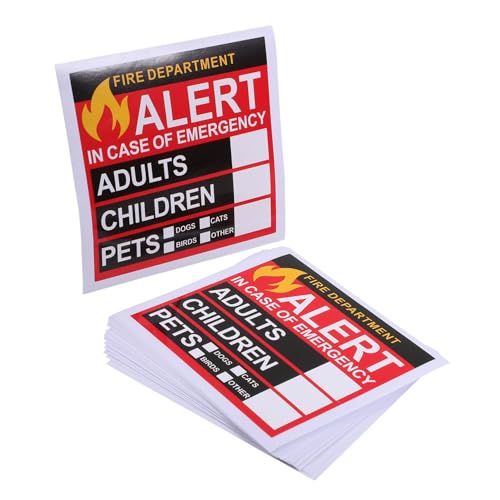HOODANCOS 20 Blatt Sicherheitsalarmaufkleber Notfallschild Für Die Rettung Von Haustieren Feuer Aufkleber Notfall-rettungsaufkleber Sicherheits-feuerrettungsaufkleber Vinyl HOODANCOS 20 Blatt Sicherheitsalarmaufkleber Notfallschild Für Die Rettung Von Haustieren Feuer Aufkleber Notfall-rettungsaufkleber Sicherheits-feuerrettungsaufkleber Vinyl von HOODANCOS