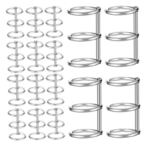 HOODANCOS 20 Stück Kalenderring Bindering Notizbücher Ring Für Karteikarten Ringklemme Metall Binderringe Notizbuchringe Große Binderringe Notizbuchbindung Buchbinderringe Eisen Silber von HOODANCOS
