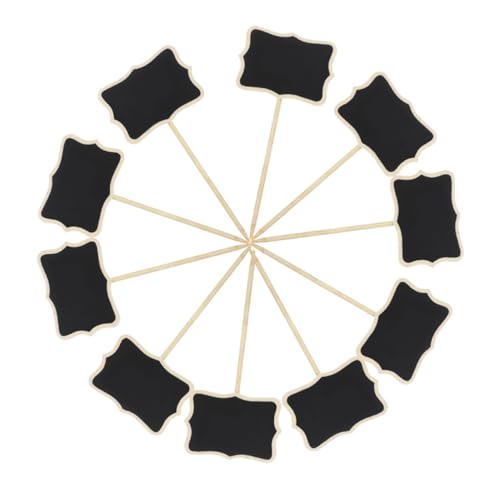 HOODANCOS 20 Stück kleiner Tafeleinsatz beschriftungsschilder vertikales Nachrichtenbrett Essensbeschilderung Kleine Kreidetafeln Party-Essentials Mini-Tafelschilder Zeichen hölzern Black von HOODANCOS