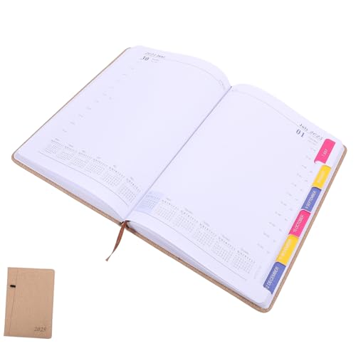 HOODANCOS 2025 Tag pro Notizbücher Bargeldumschläge für die Budgetierung magnetischer Planer notizbuch lehrerplaner bequemer akademischer Planer Datumsplaner Schreibbuch Papier Beige von HOODANCOS