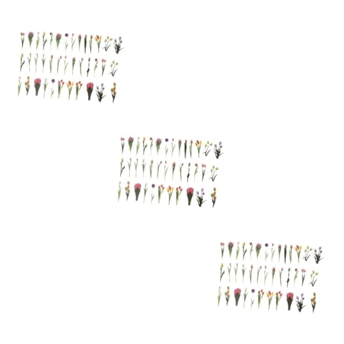 HOODANCOS 3 Sets Realistische Blumenaufkleber Klebrige Dekorative Vinyls Notizbuchpapieraufkleber Leicht Abziehbar Für Dekorationen Und Bastelprojekte 80 Blatt * 3 von HOODANCOS