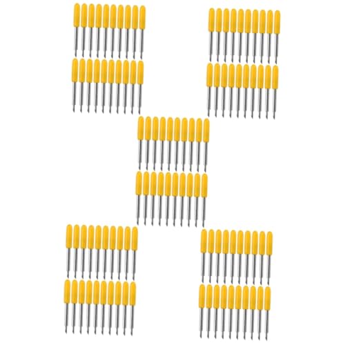 HOODANCOS 250 STK Beschriftungsmesser für Transferfolie Aufkleber-Schneidklingen Aufkleberschneider Vinyl Cutter messerklingen Computer-Schriftschneider schneidende Werkzeugmaschinen Yellow von HOODANCOS