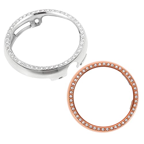 HOODANCOS 2Stücke Strass Uhrenbumper Hülle für Pixel Watch Austauschbare Wiederverwendbare Uhrenabdeckung Roségold Schutz vor Kratzern Kollisionen Elegantes von HOODANCOS