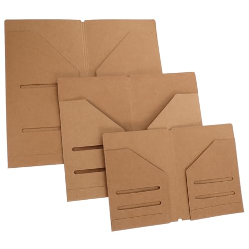 HOODANCOS 3 Stück Veranstalter Aktentasche Kartensortierer Kartenorganisatorhalter Quittungshalter-organisator Quittungsspeicher Kraft-ordner Kartenhüllenhalter Kraftpapier Khaki von HOODANCOS