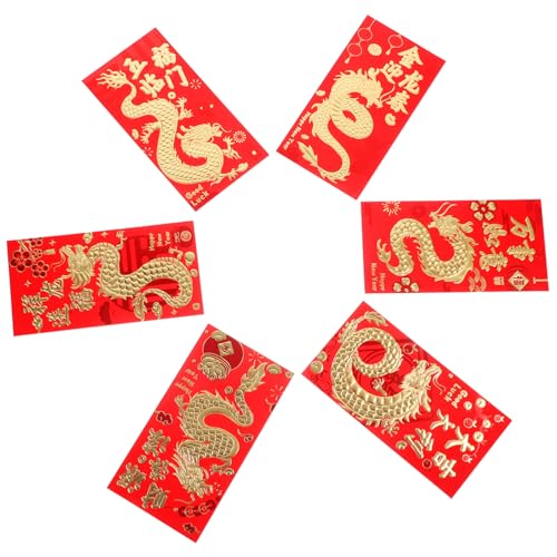 HOODANCOS 30Stücke Kreative Rote Umschläge Jahr Des Drachen Exquisite Papierpakete Für Chinesische Neujahrsfest Glücksgeldumschläge Frühlingsfest Rotumschläge Für von HOODANCOS