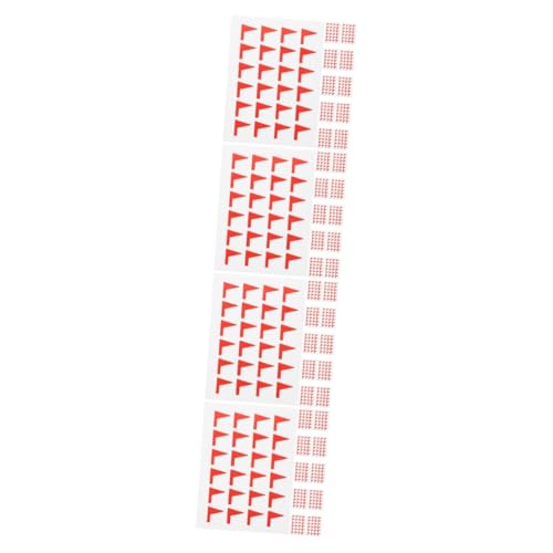 HOODANCOS 4 Sätze Rote Fahnenaufkleber Vinyl Selbst Markierungsetiketten Flaggenmarkierungsaufkleber Klebebrikotaufkleber Etikett Etiketten Aufkleber Etikettenaufkleber Papier 288 Stück * 4 von HOODANCOS