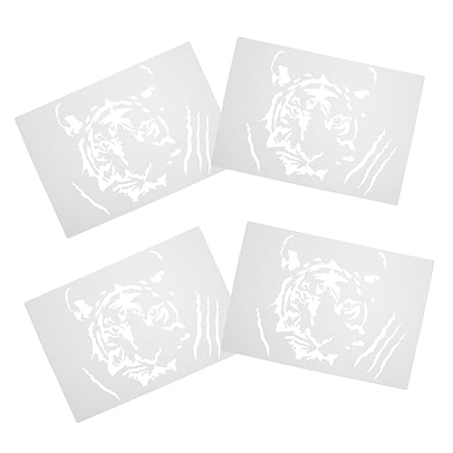 HOODANCOS 4 Stück Zeichnungsvorlage -werkzeug Schablonen Zum Malen Pfote Für Klaue Diy Bastelschablone Tiger Zeichnungsschablone Diy Wandmalerei Vorlage Plastik Transparent von HOODANCOS