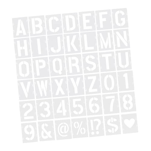 HOODANCOS 42 Stück Malvorlage Schablonenbuchstaben große Buchstabenschablonen Brief Kalligraphie Vinyl Malerei DIY -Schablonen Alphabetschablonen zum Malen das Haustier Weiß von HOODANCOS