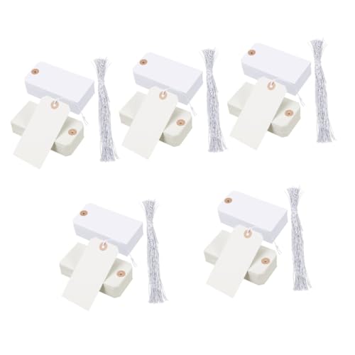 HOODANCOS 5 Sätze Leere Tags Mit Löchern Hang -tags Tags Für Die Anzeige Hängend Nähen Stoff Etiketten Gepäck Blanko-labeling-tags Krawattenanhänger Schild Kleidung Name Papier 100 Stück * 5 von HOODANCOS