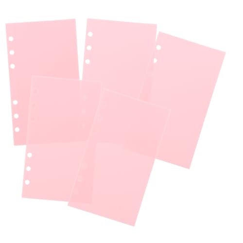 HOODANCOS 5 Stück Pp Partitionsseite Hefter Mit Trennwänden Geld Budget Binder Dokumente Organisatoren Registerkarten Sparordner Tasche Bindemittel Tragbarer Budgeteinsatz Ordnertrenner Rosa von HOODANCOS