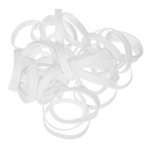 HOODANCOS 50 Stück Armband Armbänder Handgelenkbandagen Silikonbänder Kieselgel Weiß von HOODANCOS