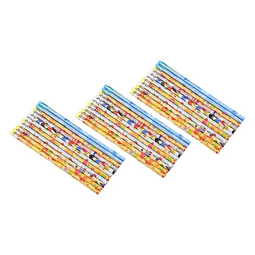 HOODANCOS 50Stücke Cartoon Holzstifte für Schulmaterial mit Radiergummi Zeichnen und Schreiben Bleistiftset für Kreative von HOODANCOS