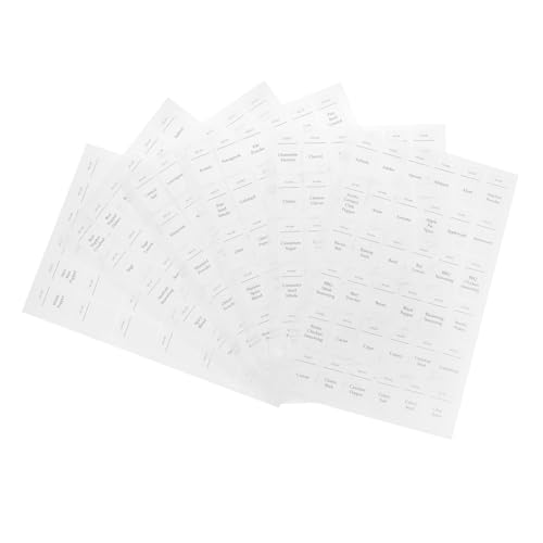HOODANCOS 6 Blätter Wasserdichtes Und Öldichtes Etikett Gewürze Aufkleber Vorgedrucktes Küchenetikett Gewürzglas-etikett Etikett Der Gewürzflasche Markierungswerkzeug Weiß Pvc Selbstklebend HOODANCOS 6 Blätter Wasserdichtes Und Öldichtes Etikett Gewürze Aufkleber Vorgedrucktes Küchenetikett Gewürzglas-etikett Etikett Der Gewürzflasche Markierungswerkzeug Weiß Pvc Selbstklebend von HOODANCOS