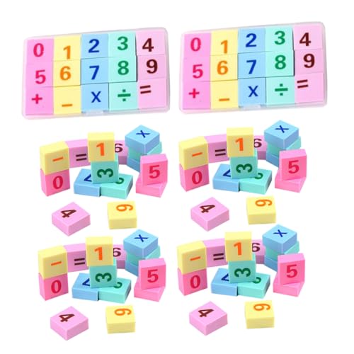 HOODANCOS 6 Boxen Digitaler Radiergummi Bleistift Radiergummis Zahlen Radiergummis Mathematik Radiergummis Radiergummis Mini Radiergummis Lustige Schulutensilien Niedliche von HOODANCOS