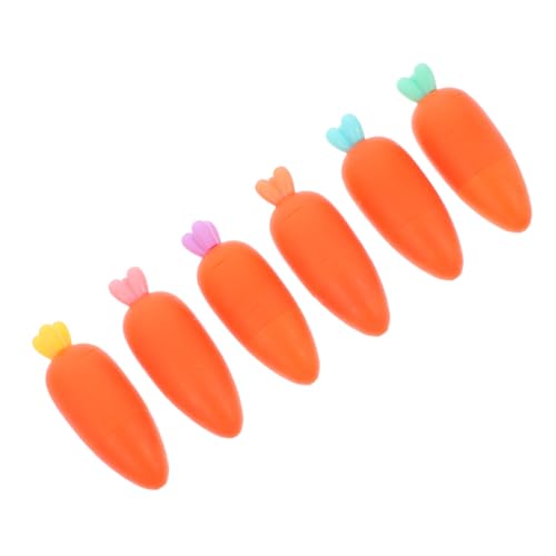 HOODANCOS 6 Stück Karotten-Textmarker bürobedarf büromaterial schreibutensilien spaß Highlighter Stift Pastellmarker Textmarker für die Schule ästhetische Highlighter Plastik Orange von HOODANCOS