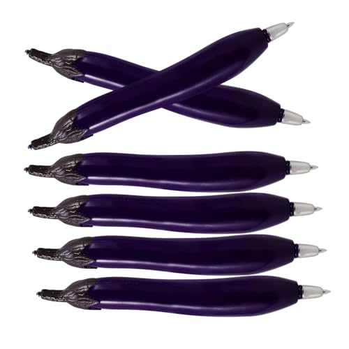 HOODANCOS 6 Stück Kugelschreiber -Kühlschrankaufkleber süße Schreibstifte künstliche Aubergine Stifte für Studenten Stifte für die Party Stifte in Gemüseform Gemüse Stifte Magnet Violett von HOODANCOS